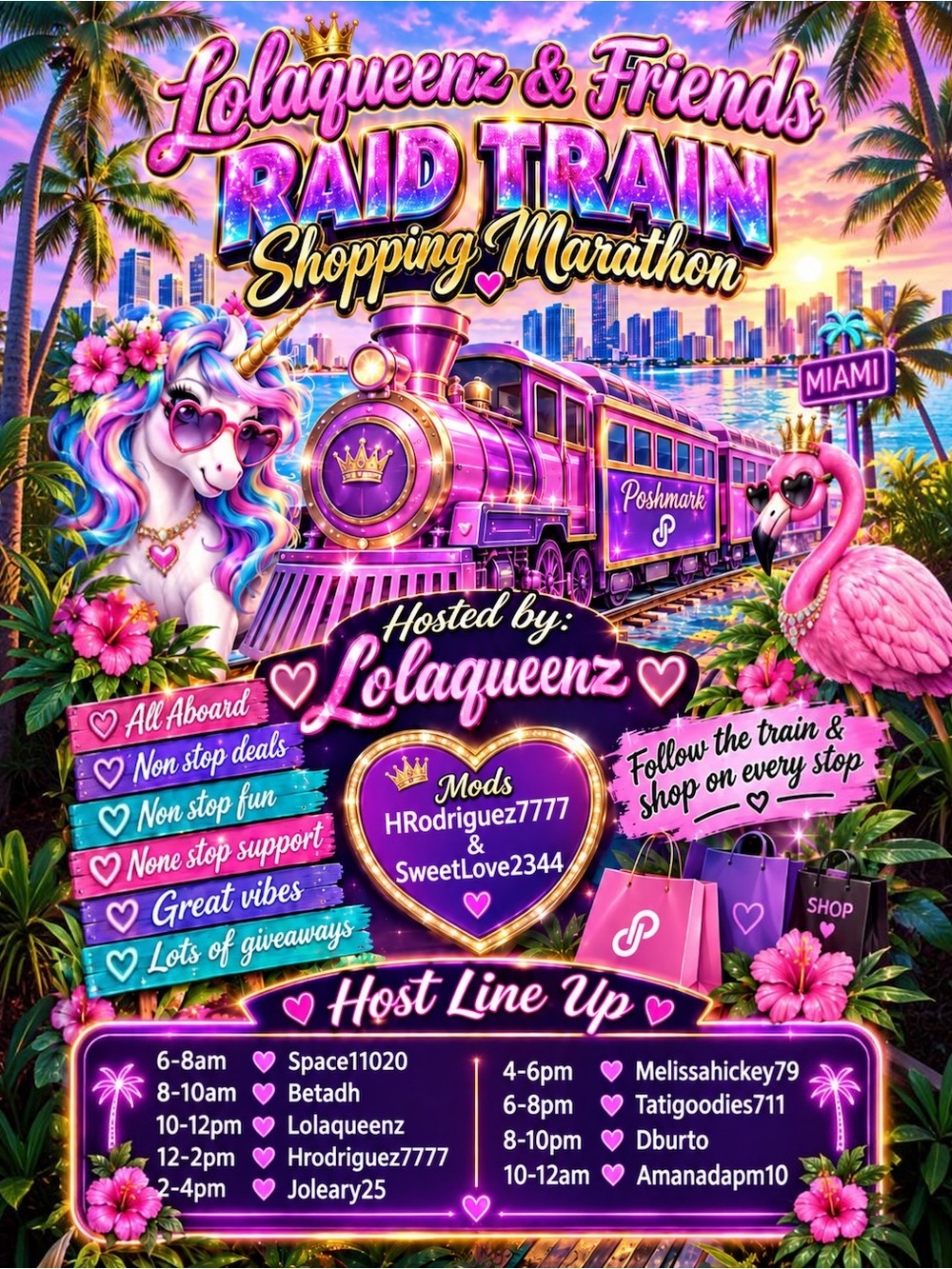 LOLAQUEENZ🦄MIAMI 305 RAID TRAIN🚂MARATHON - Picture 1 of 8